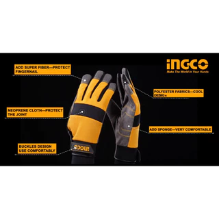 INGCO ถุงมือช่าง ไมโครไฟเบอร์ ขนาด XL รุ่น HGMG01-XL