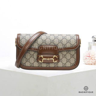 NEW GUCCI HORSEBIT 23.5 BROWN GG SUPREME MONOGRAM GHW 99,000