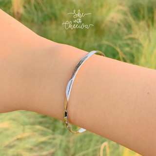 She with Cheewa | silver925 | linda bangle กำไลเงินแท้ มินิมอล ทรงคลื่นสุดชิค