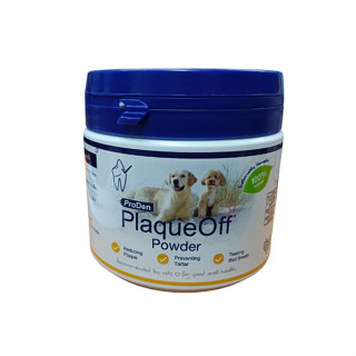 Proden PlaqueOff (exp.05/2025) ขจัดคราบหินปูน ผงโรยอาหาร ลดกลิ่นปาก สำหรับสุนัขและแมว 420 กรัม(พร้อมกระปุกแบ่ง)