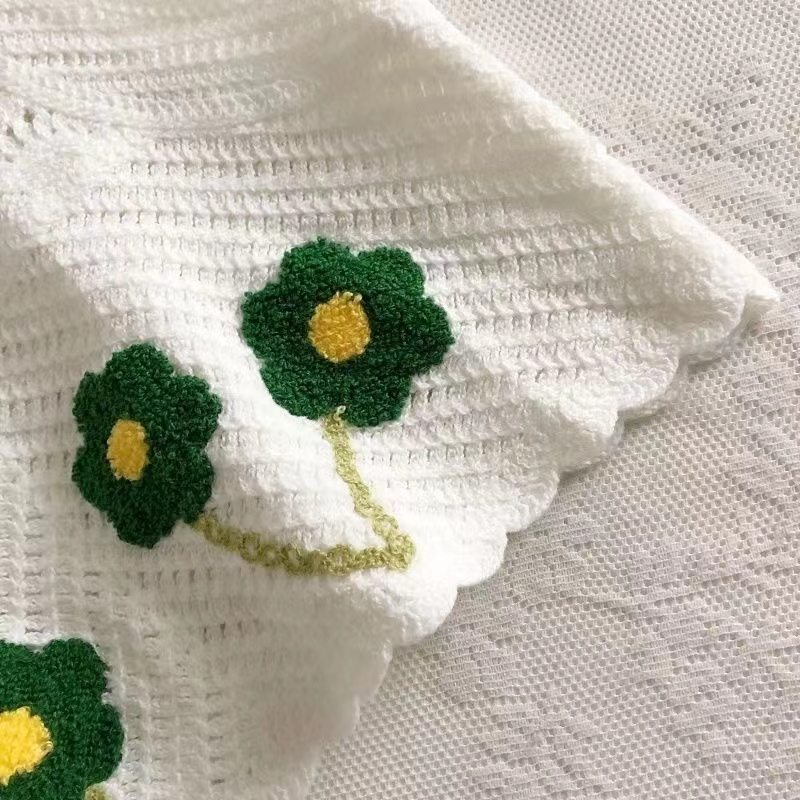 065#เสื้อกล้ามถักไหมพรม ดีลายดอกไม้ น่ารักใส่ ธรรมดามาก 2 สี - รูปที่ 6