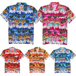 🌴 ไซส์ L เสื้อสงกรานต์ เสื้อลายดอก Hawaiian Shirt Aloha HW285