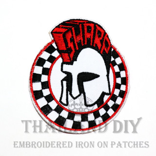 ตัวรีดติดเสื้อ งานปัก สัญลักษณ์ ต่อต้านการเหยียดผิว Skinhead Sharp anti-racist Symbol Patch DIY WOP ตัวรีด อาร์มติดเสื้อ