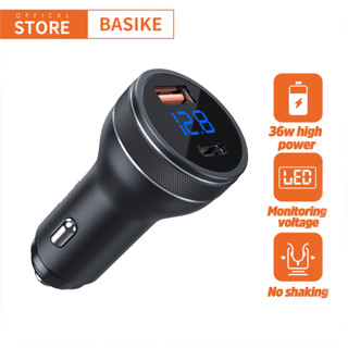 BASIKE ที่ชาร์จในรถ Type C ไอโฟน 36W 18W ชาร์จเร็ว Car Charger Adapter หัวชาร์จในรถ 3.1A QC 3.0 2ช่อง USB quick charge