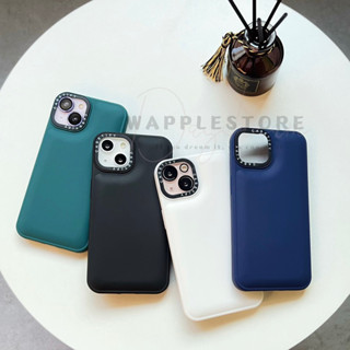 เคสซิลิโคนขอบเหลี่ยม เคสโซฟา เคสสีพึ้น Black/White/Darkgreen/Deepblue เคสสำหรับรุ่นไอโฟน 678-14 14pro 14promax