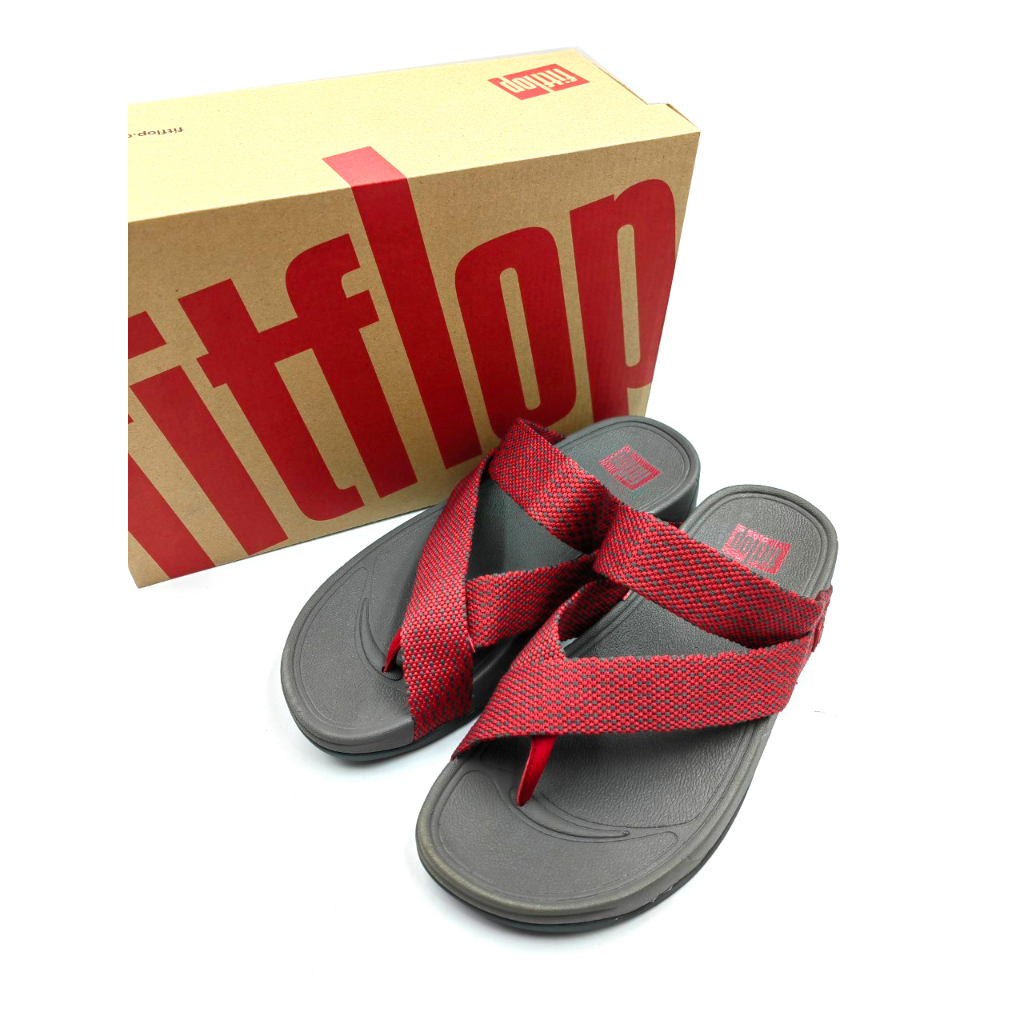 รองเท้าแตะผู้ชาย fitflop รุ่น Sling Weave สีแดง