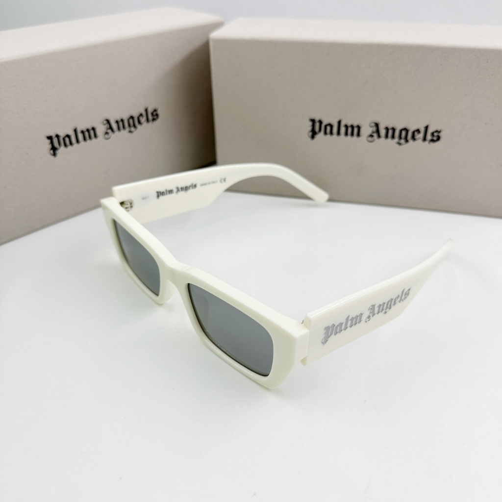 Palm Angels Mirror white sunglasses แว่นตา แว่นตากันแดด สีขาว ปาล์ม แองเจิล ของแท้ แบรนด์เนม แว่นแบีรด์ unisex สวย