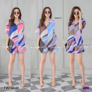 Set 2 ชิ้นสุดคุ้ม เสื้อเชิ้ตคอปก+กางเกงขาสั้น TW14640