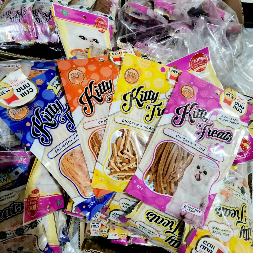 ขนมแมว Kitty Treats ขนมสำหรับน้องแมวทุกสายพันธุ์ (ไม่ติดแถม) (ไก่+ทูน่า)