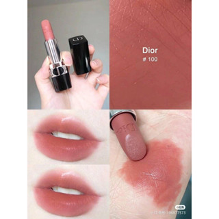 🔥แท้💯%🔥 ลิปสติกดิออร์ Dior Rouge Dior Refillable Lipstick 100 Nude Look Matte Mini 1.5g