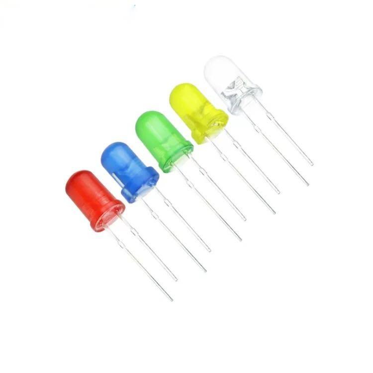 20 pcs หลอดไฟ LED 3mm. 5mm. 2 pin 2 ขา สี แดง น้ำเงิน เขียว เหลือง ขาว
