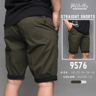 ⚡GW⚡9576กางเกงขาสั้น ผู้ชาย ผ้าคอตต้อน สีพื้น ทรงพับขา ยาว21-22นิ้ว ไซส์ 30-38