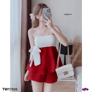 AK 17806 Jumpsuit จั้มสูทสายเดี่ยว ขาสั้น