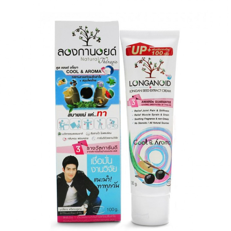 ลองกานอยด์ Longanoid COOL & AROMA สารสกัดลำไย+ สมุนไพรไทย สูตรเย็น ขนาด 100กรัม