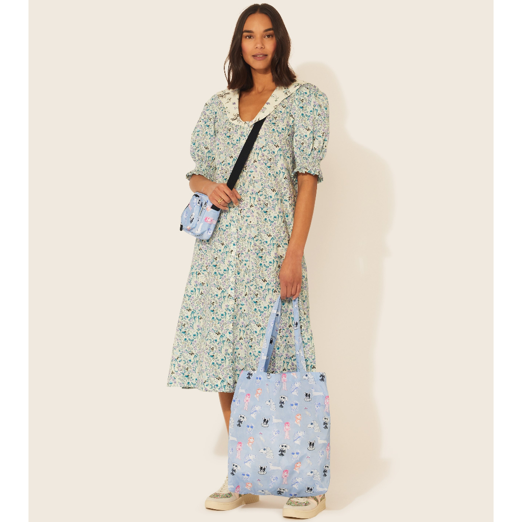 Cath Kidston Foldaway Heart Cross Body Glamorous Dogs Blue - รูปที่ 4