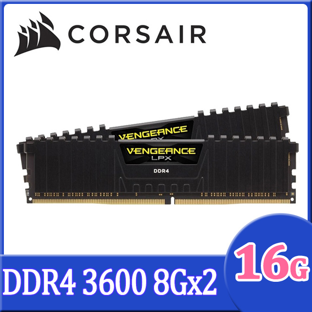 16GB (8GBx2) DDR4/3600 RAM PC (แรมพีซี) CORSAIR VENGEANCE LPX (CMK16GX4M2D3600C18)