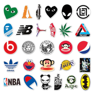 ✨พร้อมส่ง✨สติกเกอร์ไดคัท เสื้อยืด stussy NBA logo สติ๊กเกอร์ ใช้ซ้ำได้ กระโปรงหลังรถ Sticker 50pcs