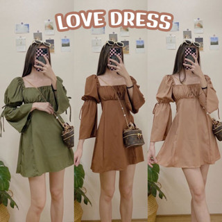 D035 : LOVE DRESS มินิเดรสแขนบอลลูนยาว