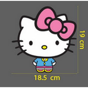 สติกเกอร์ ตัด ลายเส้น Kitty ยืน หน้าตรง หัวโต 5 สี ขนาดและแบบ ตามภาพ วัสดุเป็น PVC กันน้ำ