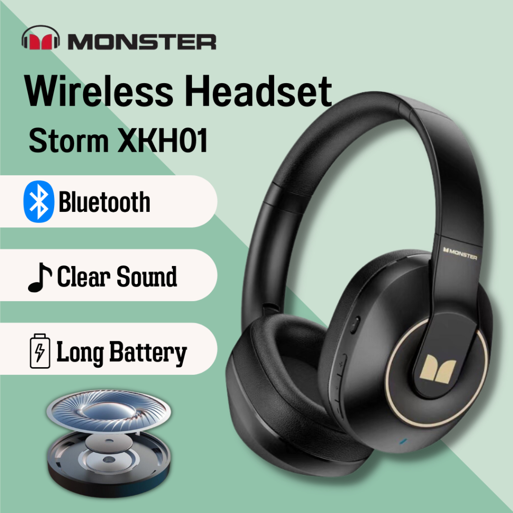 Monster XKH01 หูฟังบลูทูธแฟชั่น BT5.3 หูฟังไร้สาย Bluetooth Headsets หูฟังครอบหู หูฟังบลูทูธ