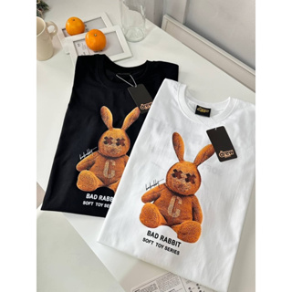 เสื้อยืดโอเวอร์ไซส์ สกรีนลาย bad rabbit สกรีนหน้าหลัง cotton100%