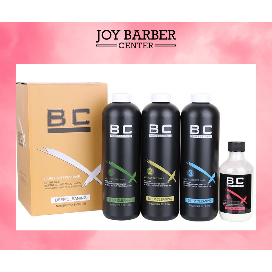 ชุดยืด BC brazilian keratin เคราติน บราซิเลียน 800ml. 1 กล่อง มี 4 ขวด แก้ปัญหาผมที่พันกันยุ่งเหยิงให้กลับนุ่มลืน
