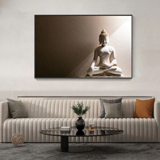 พร้อมส่ง 💥 กรอบรูปแต่งห้อง Minimal Buddha เสริมมงคล 50 x 70 cm กรอบลอย