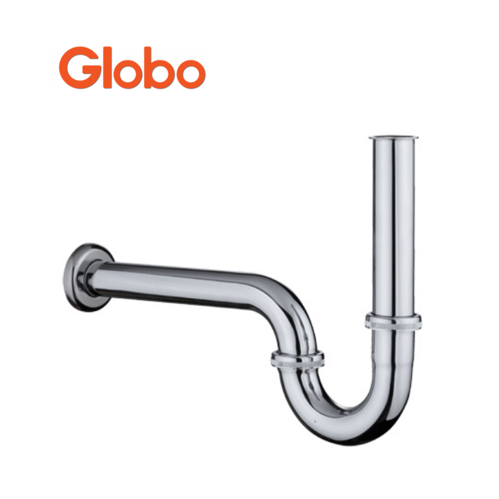 ท่อน้ำทิ้ง ท่อน้ำทิ้งอ่าง ท่อน้ำ อ่างล้างหน้า แบบ P-TRAP GLOBO รุ่น GA-01-123-50(S) ยาว 35 ซม. สีโคร