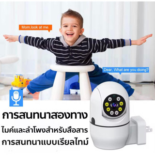 กล้องวงจรแบบเสียบปลั๊ก กล้องวงจรปิดไร้สาย WiFI Full HD IP Camera Auto Tracking 360 องศา