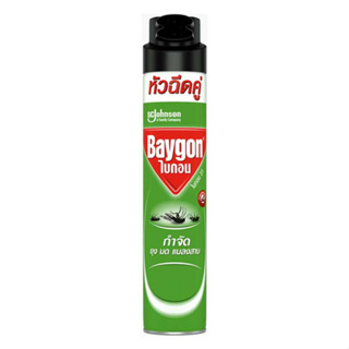 Baygon ไบกอนเขียว สเปรย์กำจัดยุง มด แมลงสาบ 600 มล. Multi Insect Killer Aeresol Spray 600ml