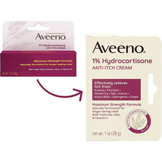 [พร้อมส่ง] นำเข้าจากอเมริกา ของแท้ 100% Aveeno, Anti-Itch Cream, 1 oz (28 g)