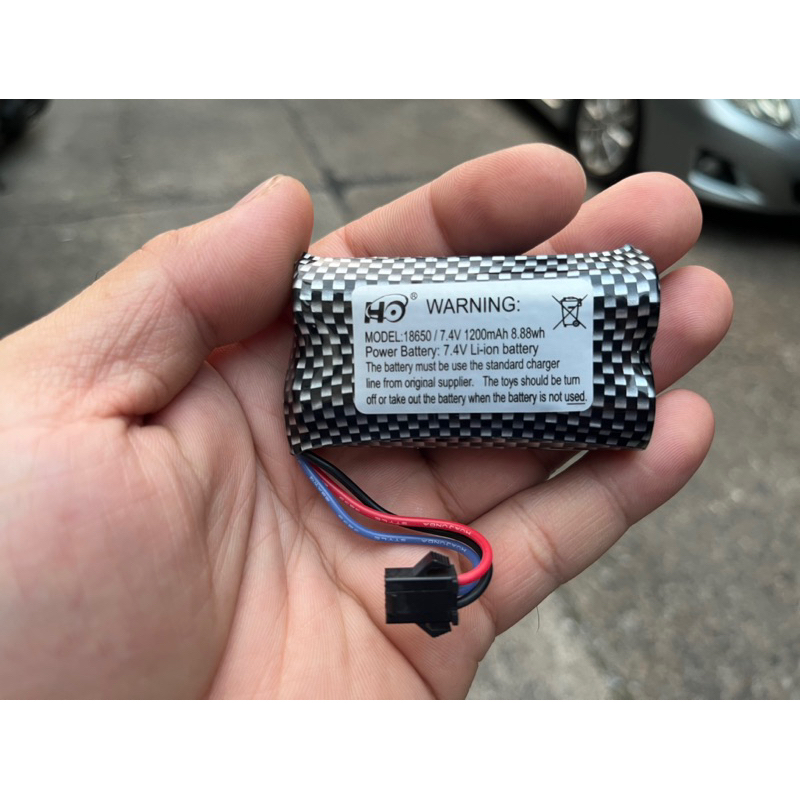 แบตเตอรี่สำรองรถบังคับวิทยุ 7.4V 1200mah แจ็คดำ 3สาย เป็นแบตเตอรี่ใหม่ สามารถใส่รถและเรือได้