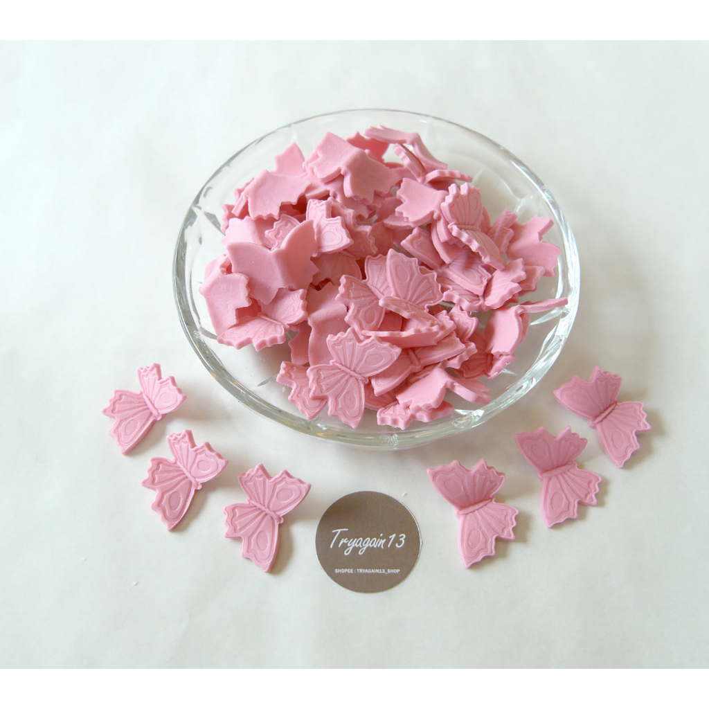 น้ำตาลปั้น ตกแต่งเค้ก รูปผีเสื้อ น่ารักมาก ทานได้ - รูปที่ 2