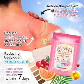 Extra Pure Gluta White Soap สบู่ กลูต้า เอ็กซ์ตราเพียว 80g