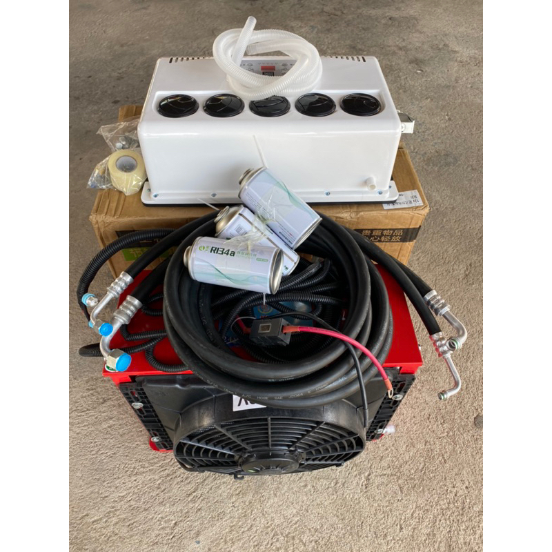 แอร์dc 12V รุ่นใหม่ล่าสุด9000BTU ติดตั้งง่ายมาก เหมาะกับรถแบคโฮ รถบรรทุก รถไถ ชุดอุปกรณ์ครบ