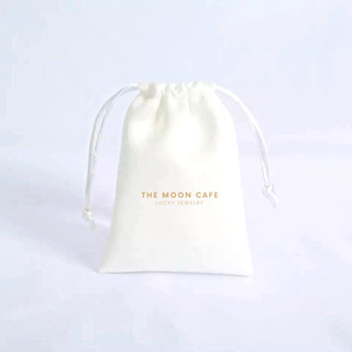 The Moon Cafe Jewelry Pouch กระเป๋าผ้าใส่เครื่องประดับ กระเป๋าผ้า กันฝุ่น ขนาด 8x10 ซม.ผ้าซาติน กึ่งมัน เนื้อหนาพิเศษ