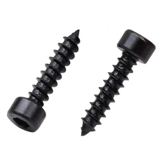 สกรูดำ ปลายแหลม สกรูเกียวตลอด ขนาด M5x30, M5x40 mm. อะไหล่ตู้ น๊อตดำหกเหลี่ยม