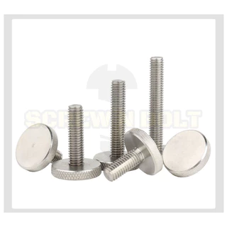 น็อต สกรู ลูกบิด มือจับ มือหมุน หัวบาง สแตนเลส 304 เกลียวมิล หยาบ M2 M2.5 M3 M4 / Thin Thumb Screw