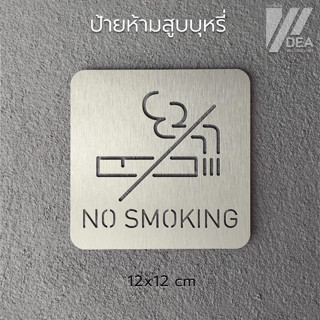 ป้าย ห้ามสูบบุหรี่ No smoking ของแต่งร้าน คาเฟ่