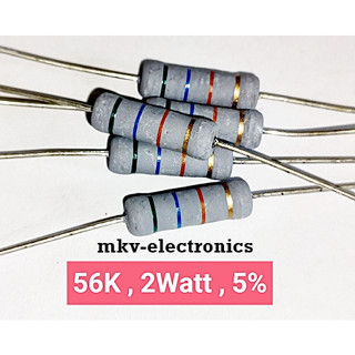 (10ตัว) 56K , 2Watt Metal Oxide Flim Resistor 5% (รหัสสินค้า M01968)