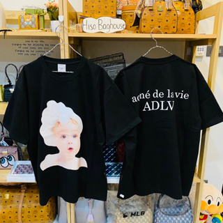 💗พร้อมส่ง เสื้อหน้าเด็ก ADLV BABY FACE SHORT SLEEVE T-SHIRT BLACK BUBBLE🫧