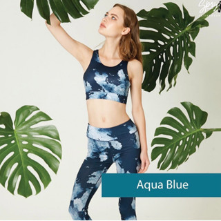 Aqua Blue Set ชุดออกกำลังกาย สปอร์ตบรา เลกกิ้ง เลกกิ้งออกกำลังกาย