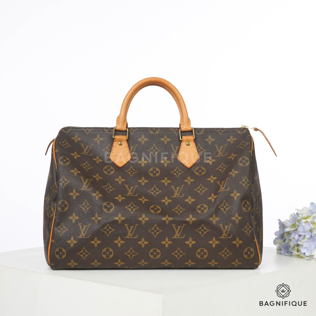 LOUIS VUITTON SPEEDY 35_ EBENE MONOGRAM CANVAS GHW