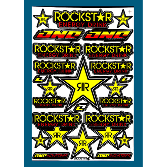 สติกเกอร์ ติดรถ ROCKSTAR ENERGY DRINK (Rock6) สีเหลือง สติกเกอร์แต่งรถ สำหรับรถมอเตอร์ไซค์ ติดรถยนต์