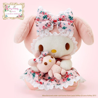 ไม่มีกล่อง My Melody x Laura Ashley Rare Limited Sanrio Big Plush Doll Pink Floral Dress Japan🇯🇵ตุ๊กตามายด์เมโลดี้มือสอง