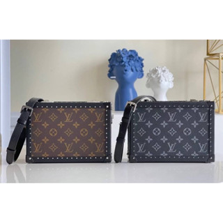 พร้อมส่ง Louis Vuitton Clutch Box Monogram Macassar Canvas Original กระเป๋าคลัชทรงกล่อง สวย หรู ดูสตรีท ใส่ของได้เยอะ