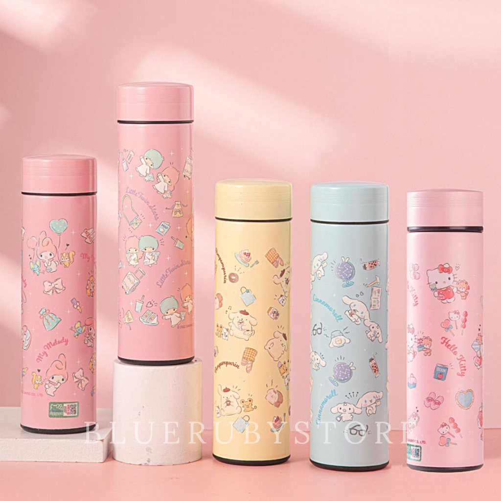 พร้อมส่ง กระติกน้ำกรองชา Sanrio 480ml. ขวดน้ำเก็บอุณหภูมิ ร้อนเย็น กระบอกน้ำลายการ์ตูน | Bluerubystore