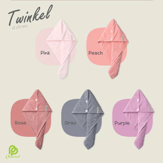 ผ้าเช็ดผม Twinkle ซึมซับเยี่ยม หมวกคลุมผมแห้งเร็ว