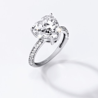 SWAN - Heart Pave Ring แหวนเงินแท้ แหวนเพชรทรงหัวใจ ฝังเพชรคิวบิกเซอร์โคเนีย cubic zirconia