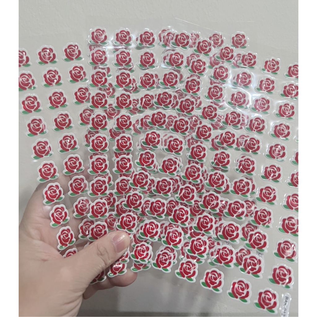 ส่งจากไทย🇹🇭 สติกเกอร์ PVC กันน้ำลายดอกกุหลาบ  สติกเกอร์กุหลาบ สติกเกอร์วาเลนไทน์